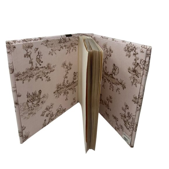 Pink Brown Toile Padded Fabric Photo Album Bow Holds 200 4x6 Photos Gift Baby - Picture 5 of 15